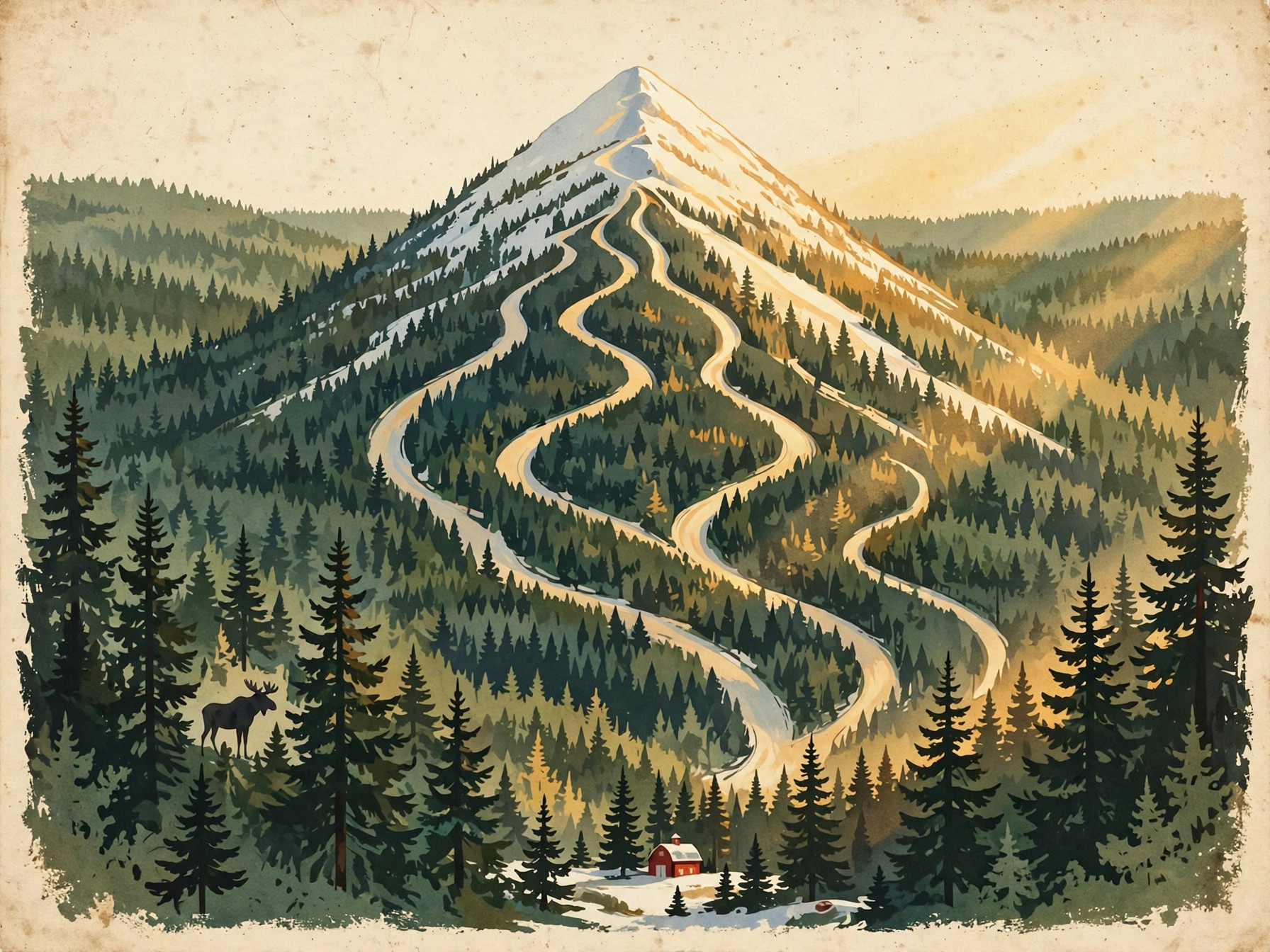 Illustrated trail map