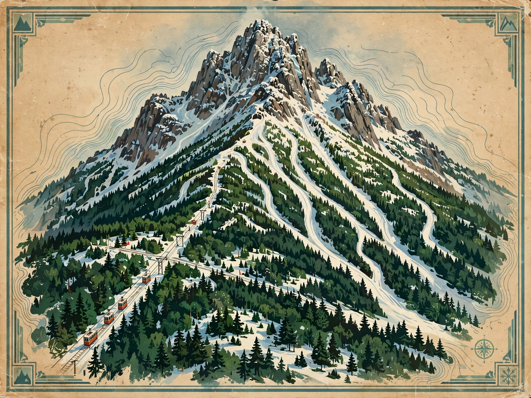 Illustrated trail map
