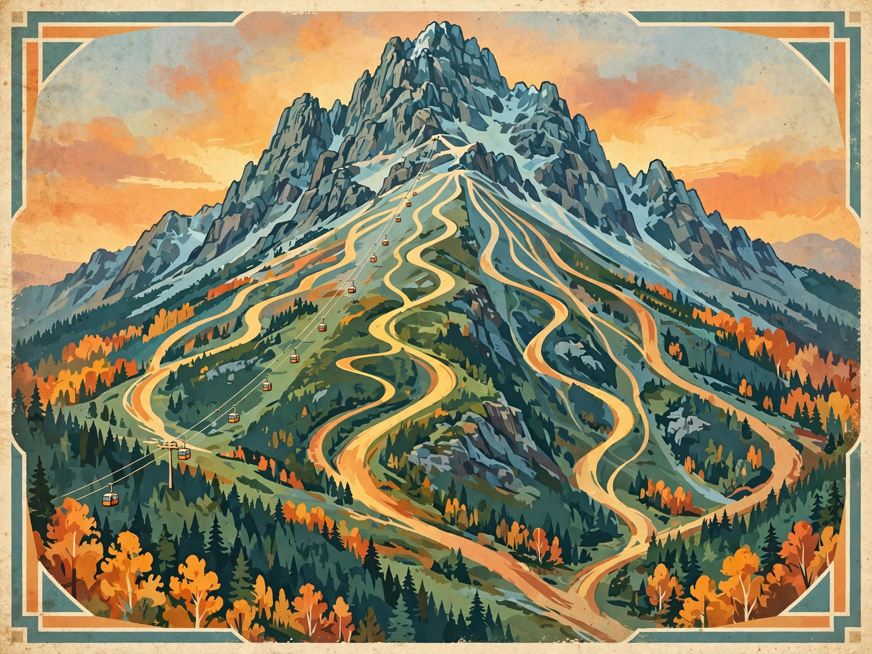 Illustrated trail map