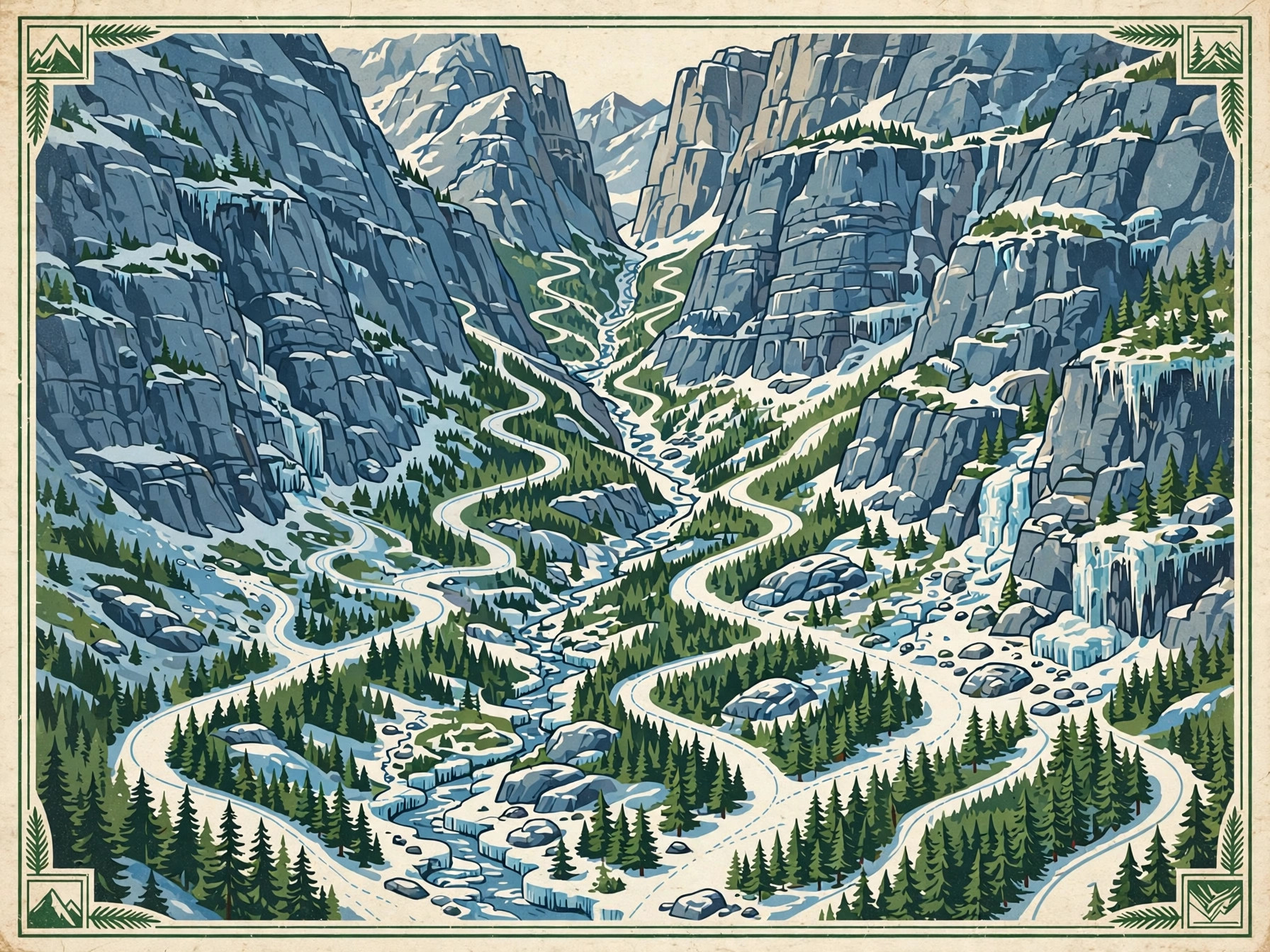 Illustrated trail map