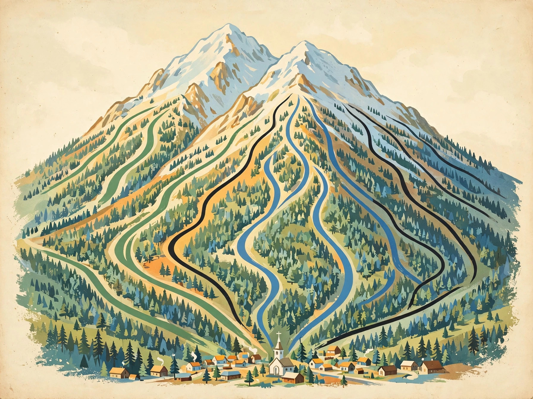 Illustrated trail map