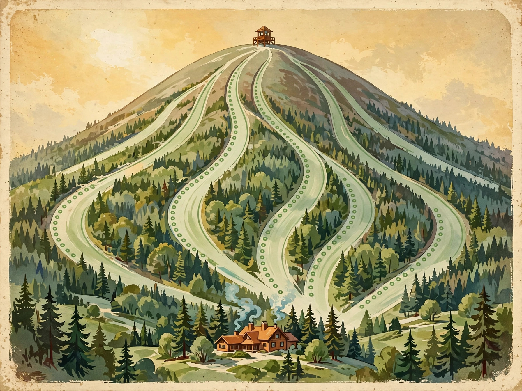 Illustrated trail map
