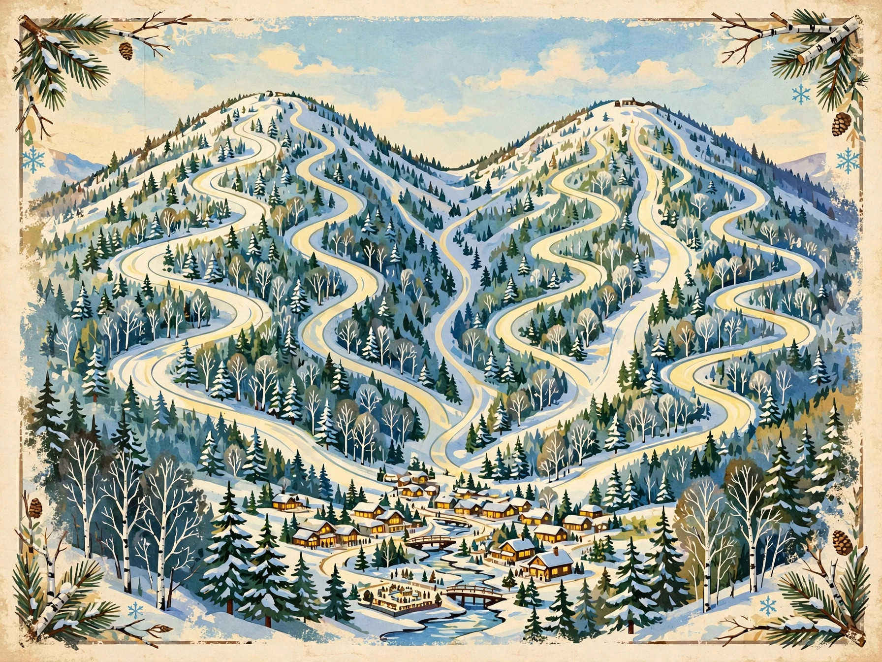 Illustrated trail map